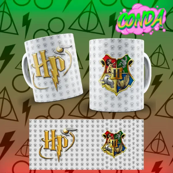 taza de Howarts con el logo de lla school