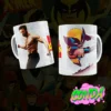 Espectacular Tasa de Wolverine de los xmen, su diseño muestra tanto al feroz Wolverine en acción, como a Hugh Jackman en su icónica interpretación.
