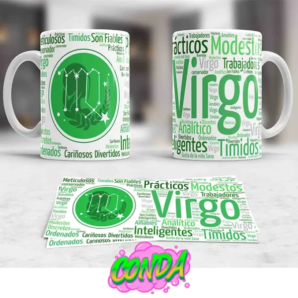 Taza de cerámica con diseño del horóscopo Virgo