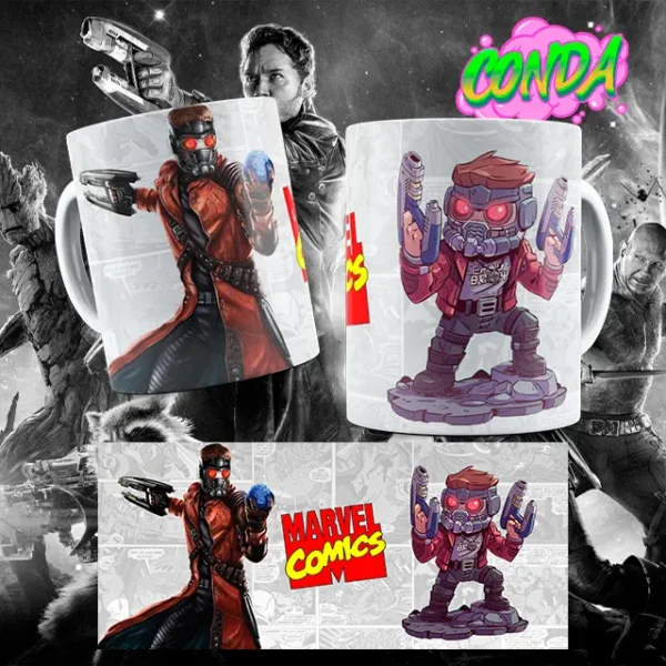 Taza Star Lord diseño película y animado, incluye el diseño para ver la taza completa