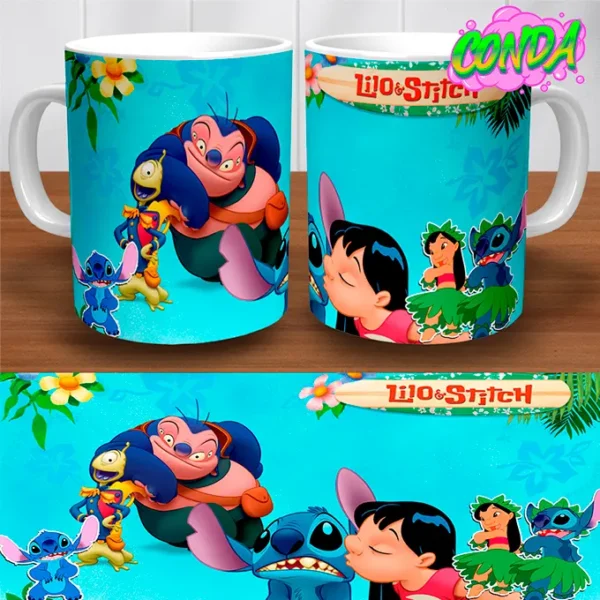 Taza de Lilo Stitch, Jumba y Pleakley de ceramica premium mas el diseño