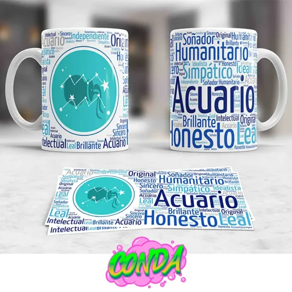 Taza de cerámica de Acuario - Horóscopo