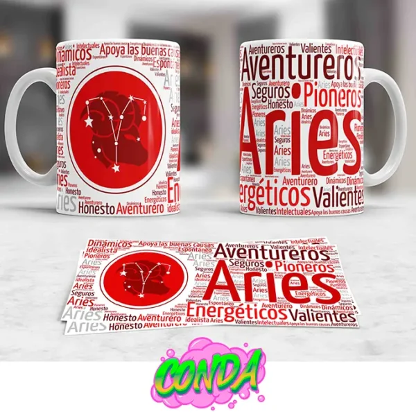 Taza de cerámica con diseño del signo zodiacal Aries - Taza de aries