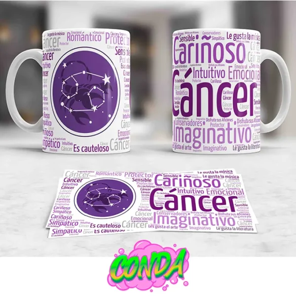 Taza de cerámica con diseño del Horóscopo Cáncer