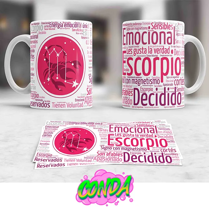 Taza de cerámica con diseño del Horóscopo de Escorpio