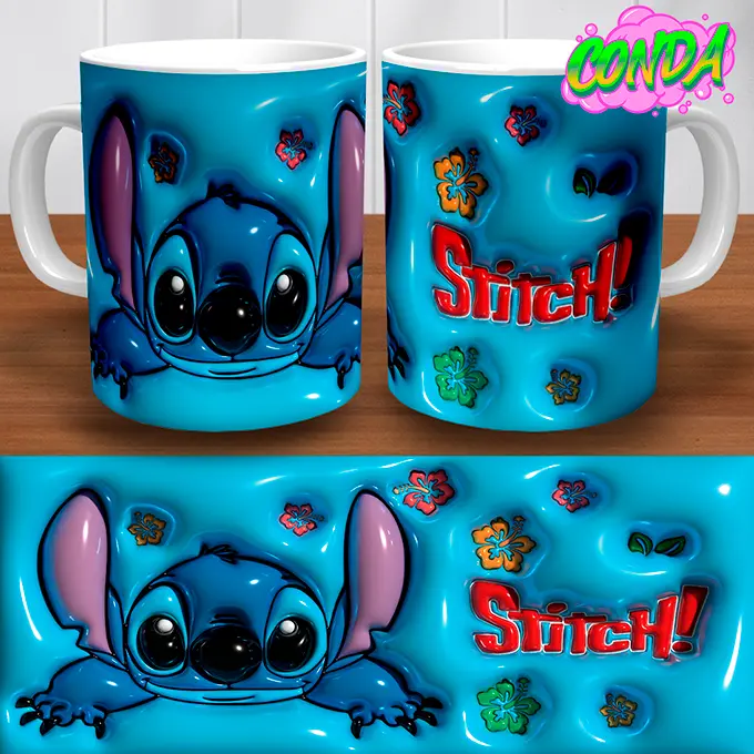 Taza de con el diselo de Stitch3D